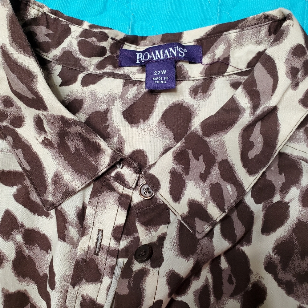 Roaman's Leopard Print Top